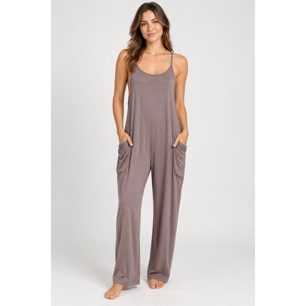 Antistar Womens Mauve Harem Jumpsuit Sleeveless Pockets AM1161 Size L
